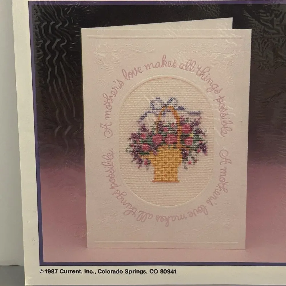 Current Counted Cross Stitch MOTHER'S DAY CARD Kit Vintage 1987